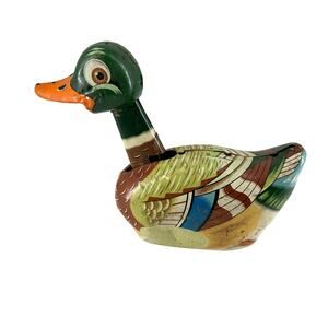 Vintage Daiya Tin Litho Duck Toy Bobbing Head Made in Japan Miss lower bill